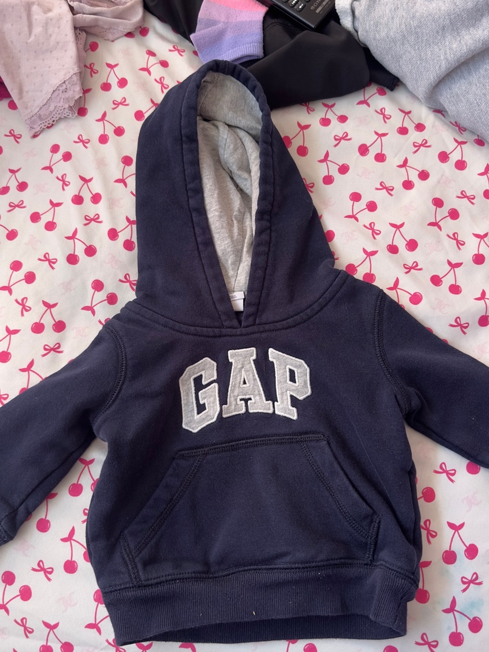GAP Navy Blue Hoodie with Gray Lined Hood